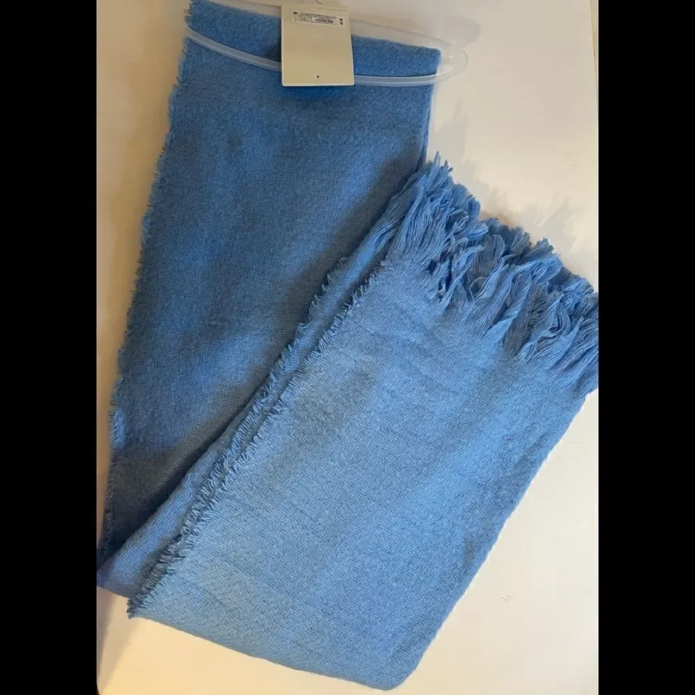 🛍A New Day Women’s Solid Baby Blue Fashion Fringe Ends Blanket Scarf